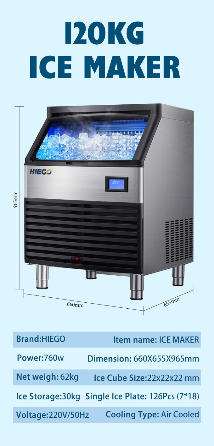 120KG Commerciële Nugget Ice Maker Luchtkoeling High Output R404a Automatische Ice Maker 9